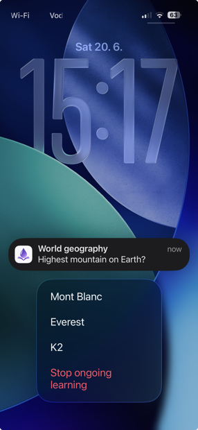 A question as a Lock Screen notification